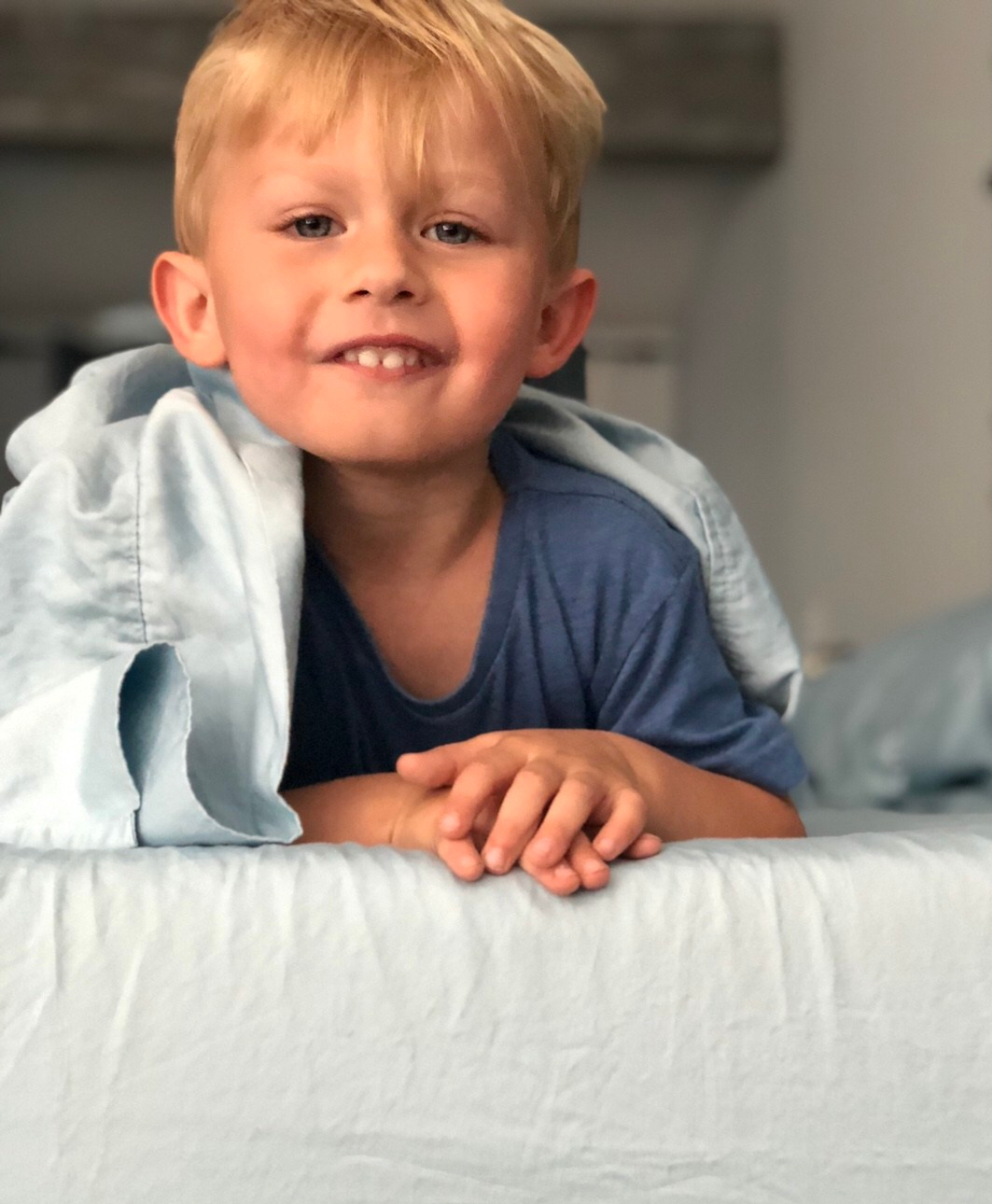 Toddler in bed