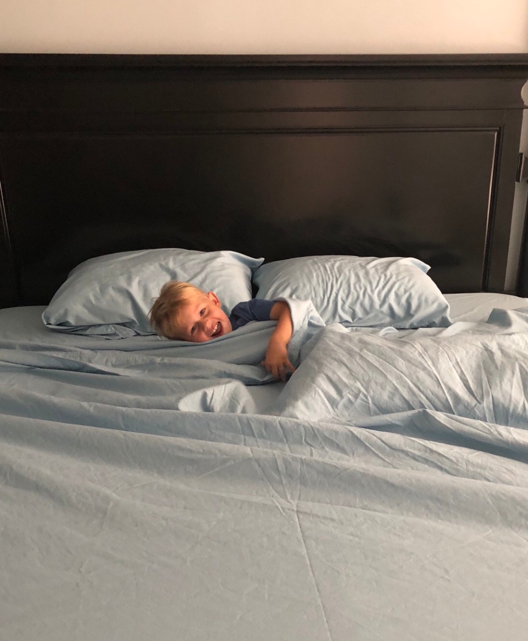 toddler in bed