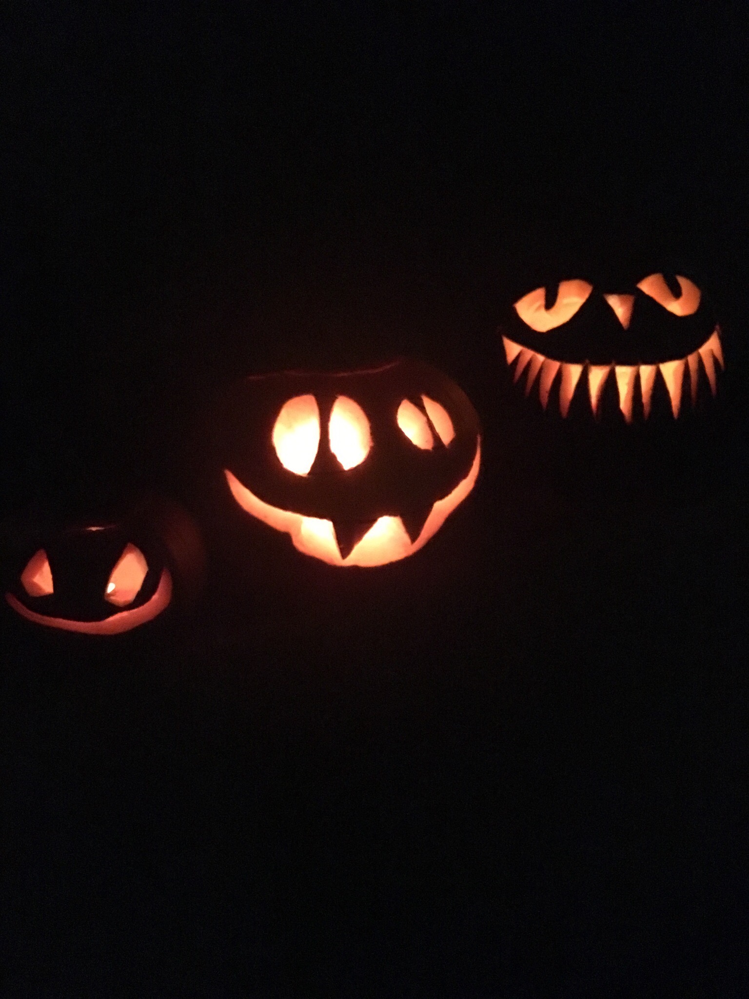 pumpkins at night