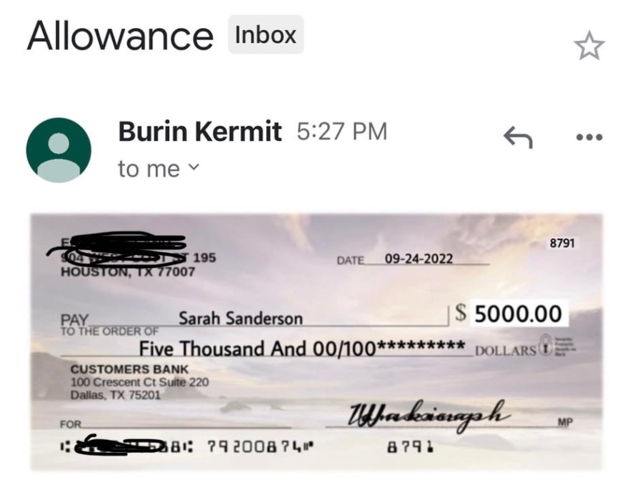 fake check from fake check scam